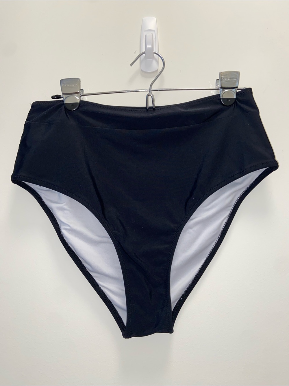 Cupshe Black Colorblock High-Waist Hipster Bikini Bottom